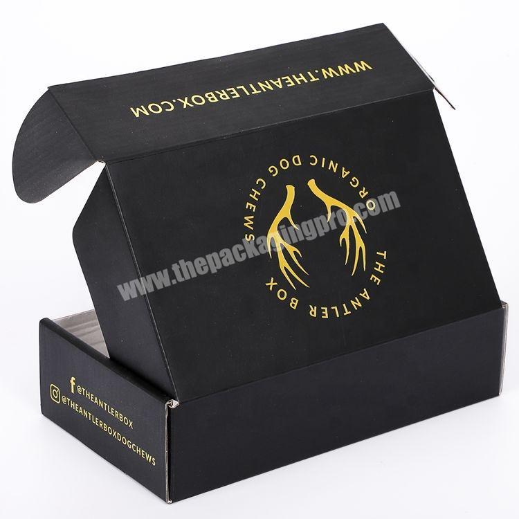 Wholesale Packaging Mailer Box Matte Black Corrugated Shipping Boxes Custom Printing Packaging Shoe Box With Logo