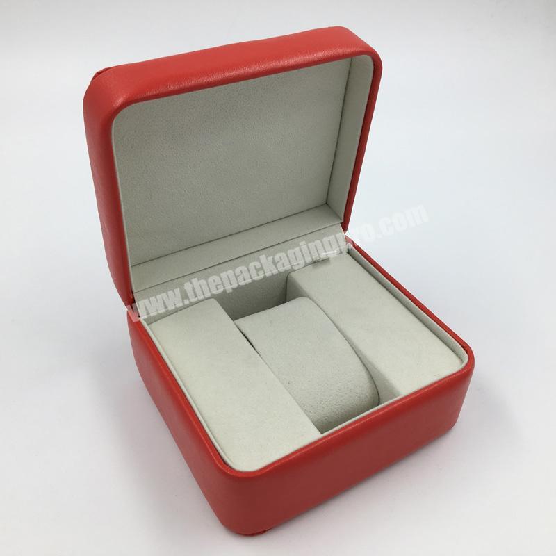 Wholesale Luxury PU leather MDF wooden single watch packaging box