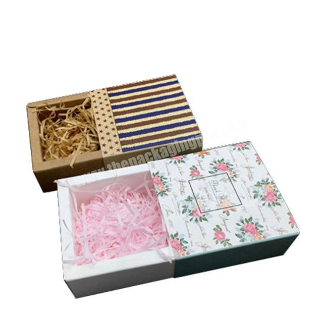 Custom printed recyclable craft paper drawer box natural soap packaging boxes