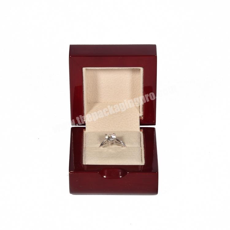 Portable Luxury Custom Small Brown Square Ring Jewelry Box For Women