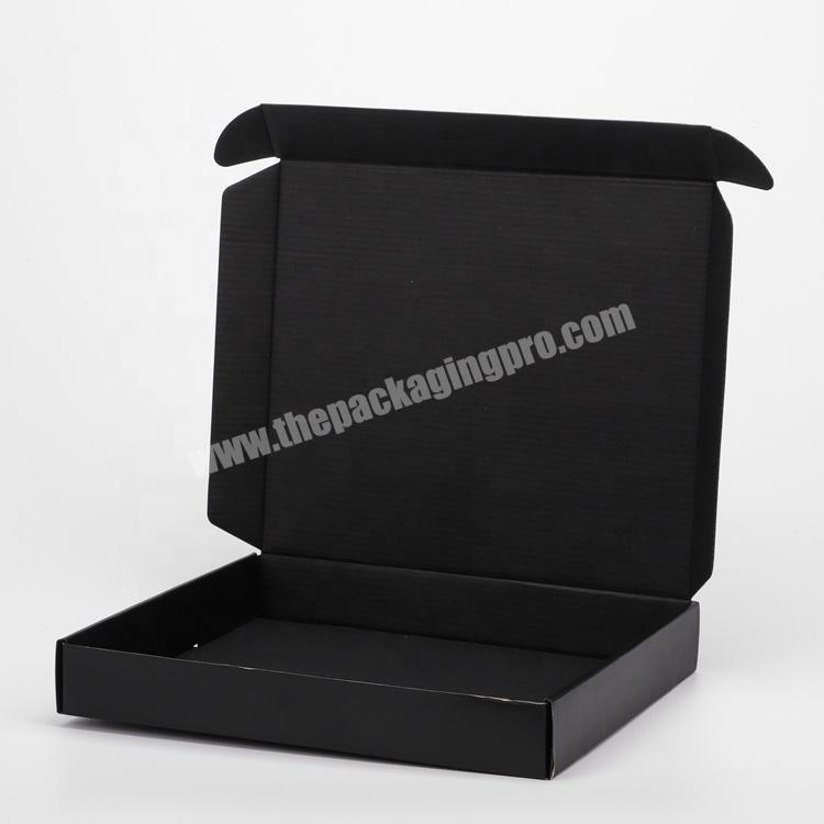 Free Sample Custom Gold Foil Logo Printing Matte Black Shipping Corrugated Box Transport Mailer Boxes For Clothes