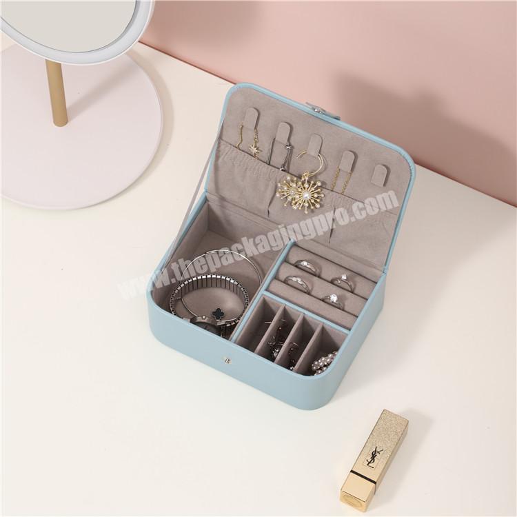 Factory direct PU leather custom jewelry box wholesale portable jewelry case for travel
