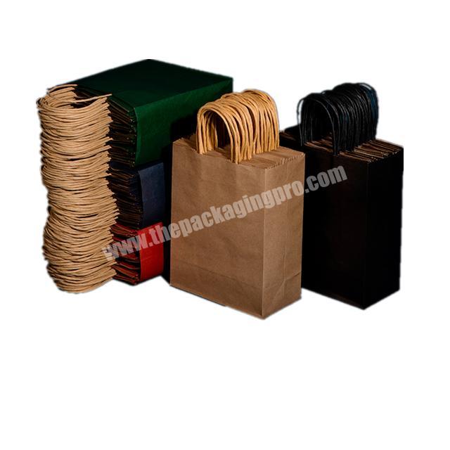 Biodegradable different size kraft paper food bag Free design brand name paper bag with handle