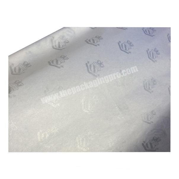 Popular Fancy white silk paper Clothes Wrapping Tissue paper with silver logo