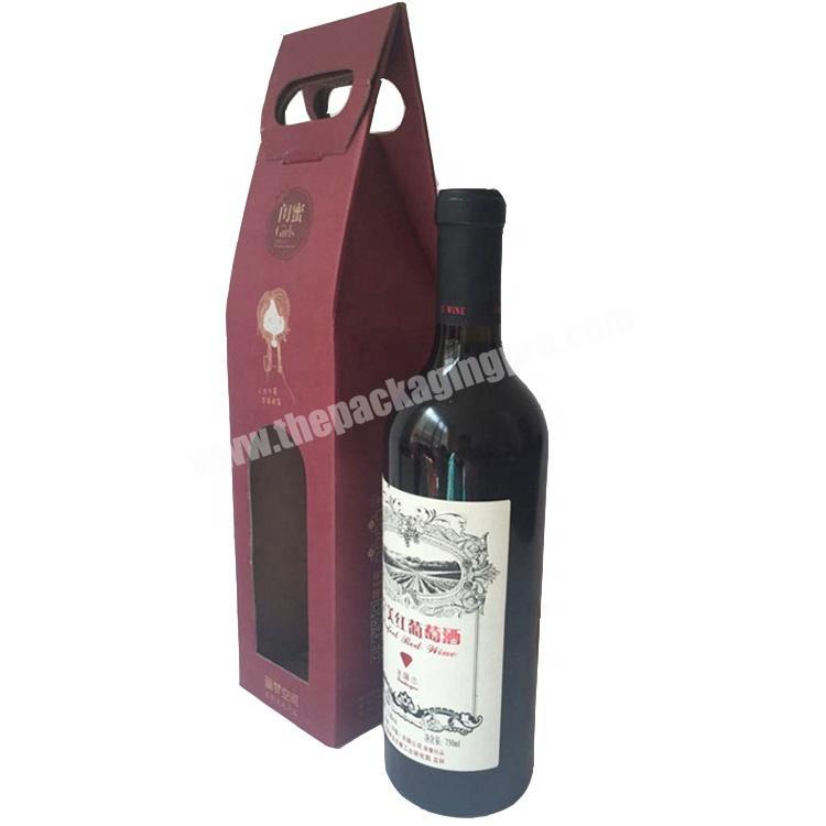 Hot Sale Full Color Clear Window Wine Glass Cardboard Gift Box