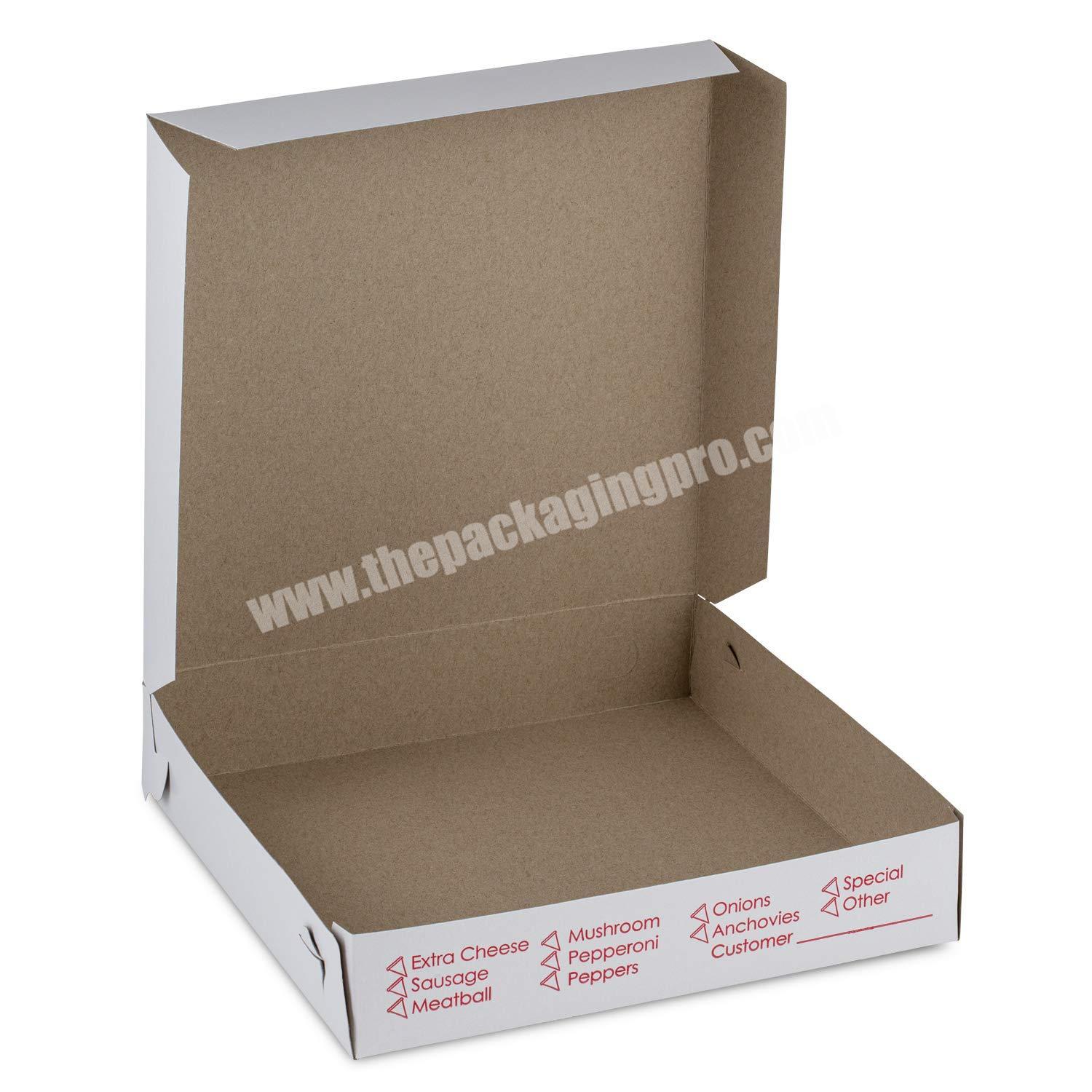Custom Factory supply wholesale variety food packaging cartons box takeaway Corrugated pizza packing box