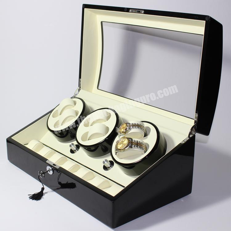6+7 Black Wood Watch Winders New Design Self Watch Winder For 6 Automatic Watches Boxes Fashion Storage Organizer Holder OEM