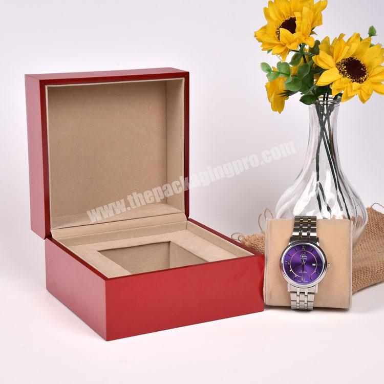 In Stock Luxury Custom Red Color Wood Watch Packaging Box