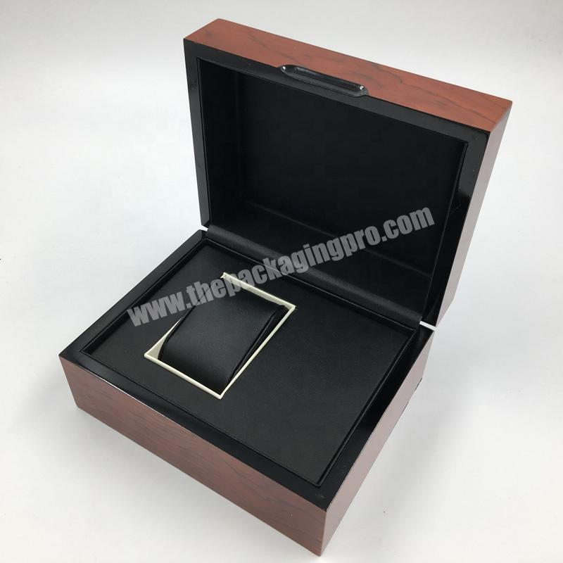 Polished Surface MDF Brown Wood Watch Box