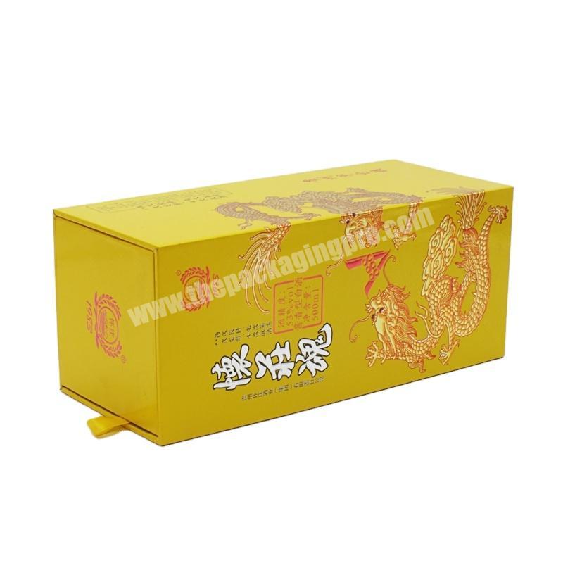 Wholesale And Custom Exquisite Red Liquor Glass Magnetic Wine Packaging Box