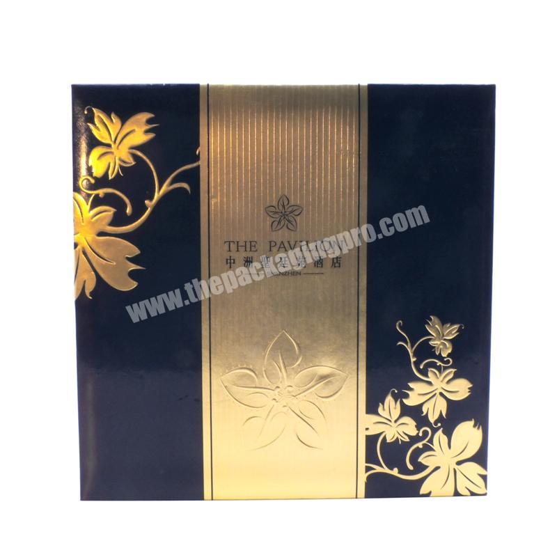 Luxury custom hot selling black new cardboard gift box with lids and Matt Lamination black cardboard boxes packaging