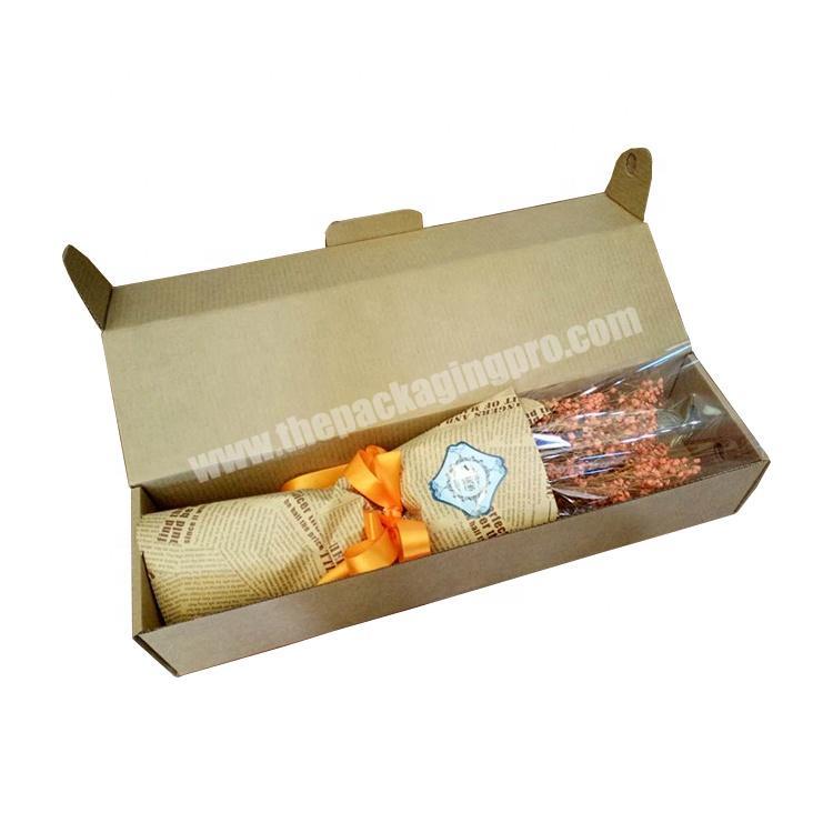 eco friendly corrugated flower gift box recyclable kraft cardboard shipping boxes beautiful flower delivery packaging