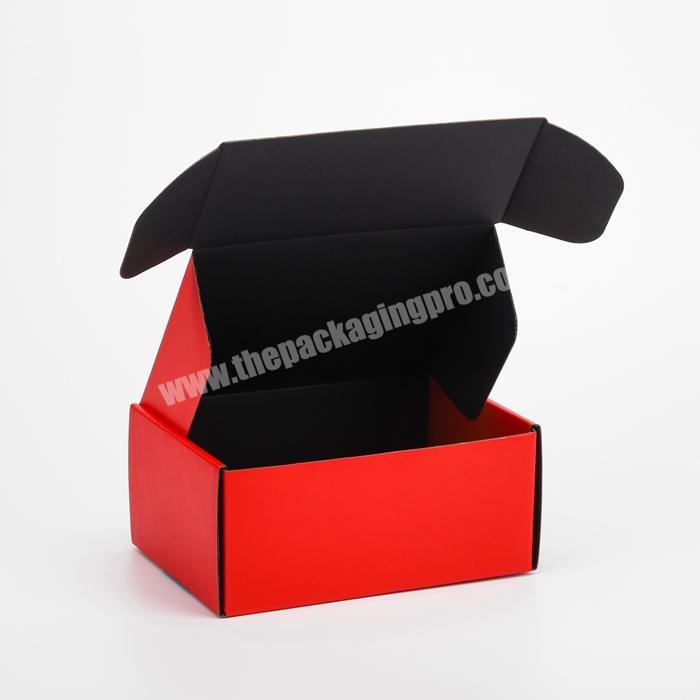 E fluted Cardboard Packaging Red Custom Ecommerce Shipping Boxes Personalized Corrugated Mailer Postal Box