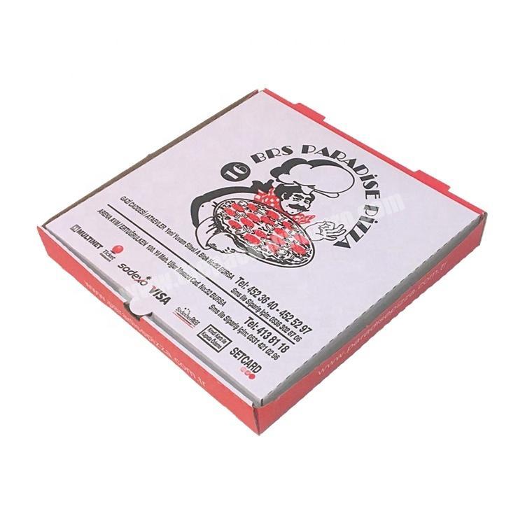 2019 Christmas Wholesale Custom Eco Friendly Printed Corrugated Pizza Boxes White Brown Pizza Carton With Logo