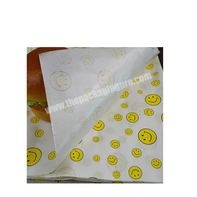 Custom printing oil wax paper, Food Grade for hamburger packaging wrapping paper