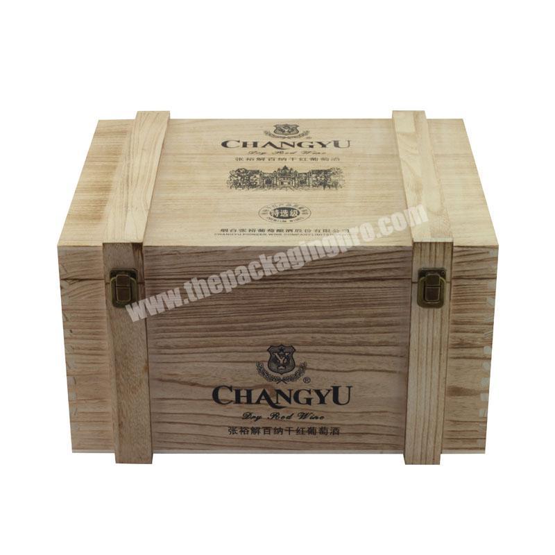 High Quality Natrual Pine Wood Wine Bottle Storage Box