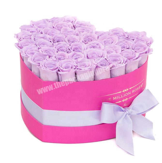 Custom design high end luxury fancy new design heart shape flower packing rose lily desserts sweet paper gift box