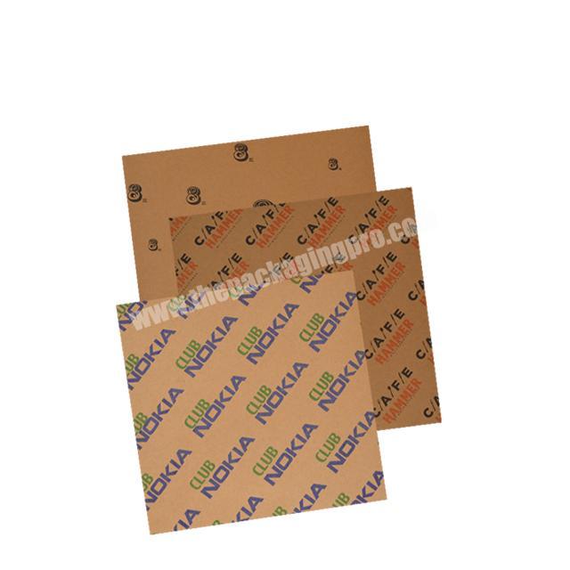 recyclable kraft paper brown tissue paper with black logo for shoes packaging soap wrapping