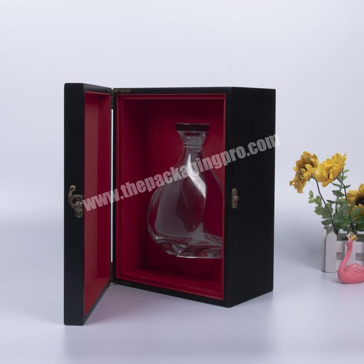 Wholesale Custom Lacquered Empty Wooden Wine Box For Gift With Eva