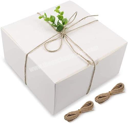 Custom Printed Small MOQ cardboard Brown Paper  8x8x4in Kraft Flower Gift Boxes Packing Packaging with 2 Bundles