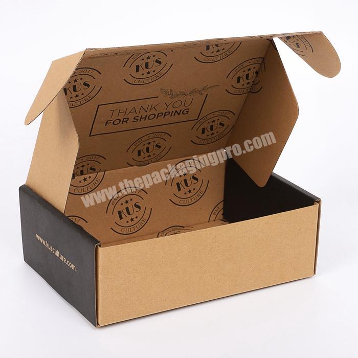 eco friendly recyclable packaging corrugated cardboard folding shipping boxes custom logo printed kraft mailer box