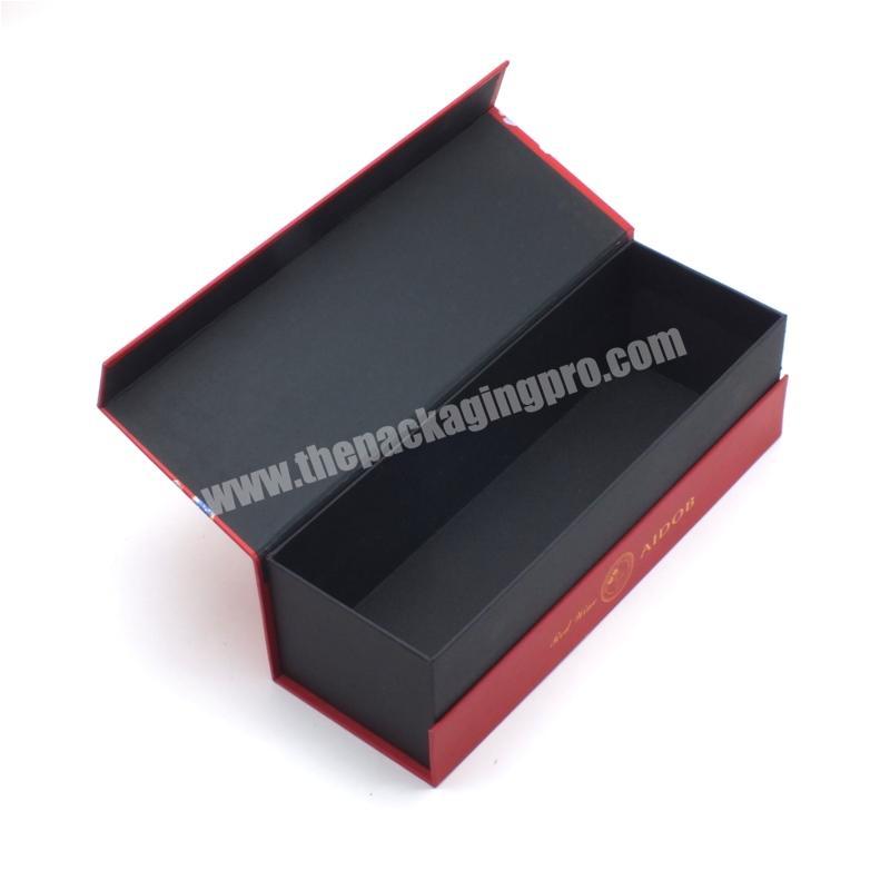 Luxury Luxurious End Cardboard Middle Flat Surface High Quality Custom Pu Leather Wine Gift Box