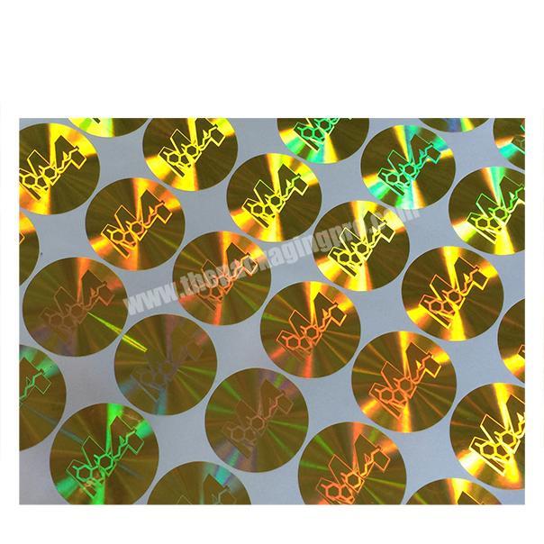 Security copper foil warranty label die cut round holographic roll sticker
