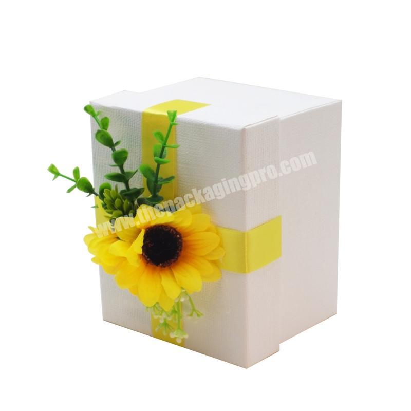Festival Custom Black Cardboard Folding Dressing Birthday Carton Card Bloom Flower Acrylic Gift Box