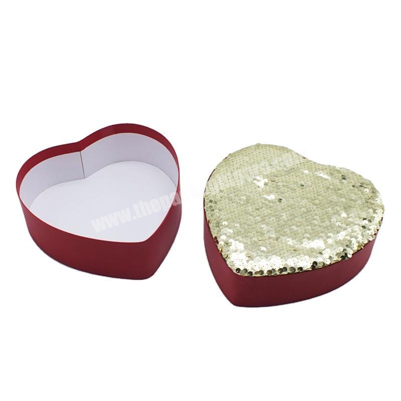 custom heart shaped gift box for chocolate or candy food packaging material fabric