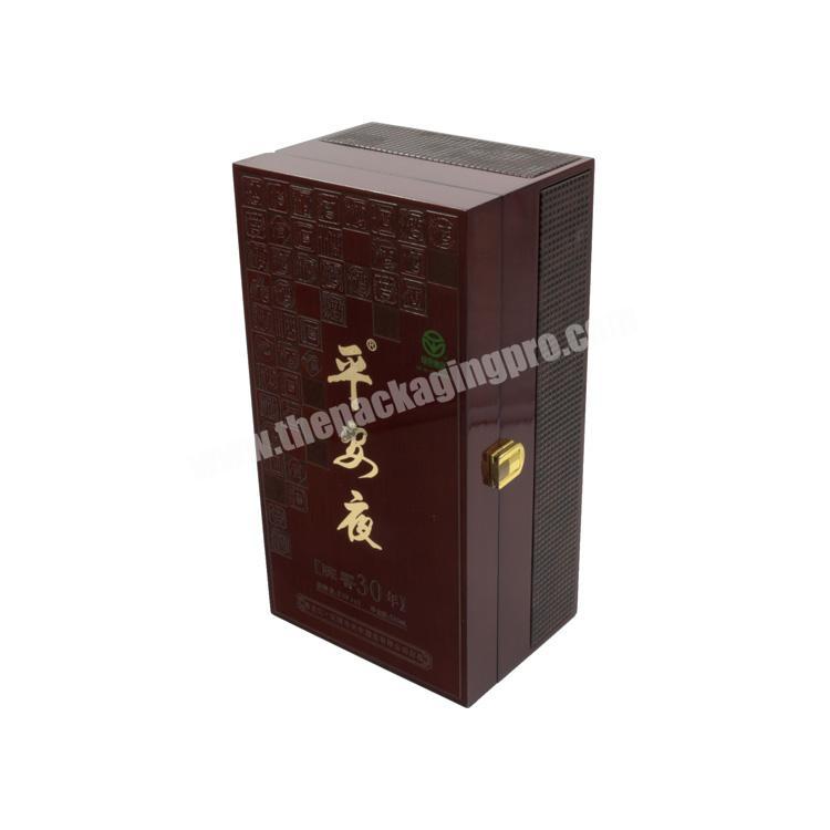 Luxury Custom Laser Cut Lacquer Wooden Wine Bottle Packaging Box