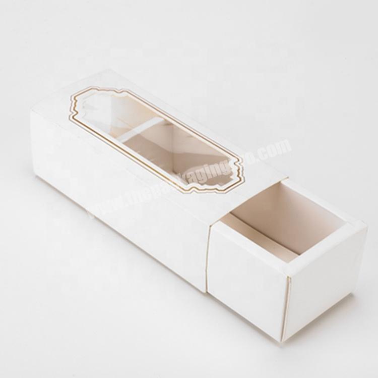 Luxury Drawer Box Packaging Eyelash Packaging Box Custom Glossy Laminated Cardboard Packaging Boxes With Pvc Window