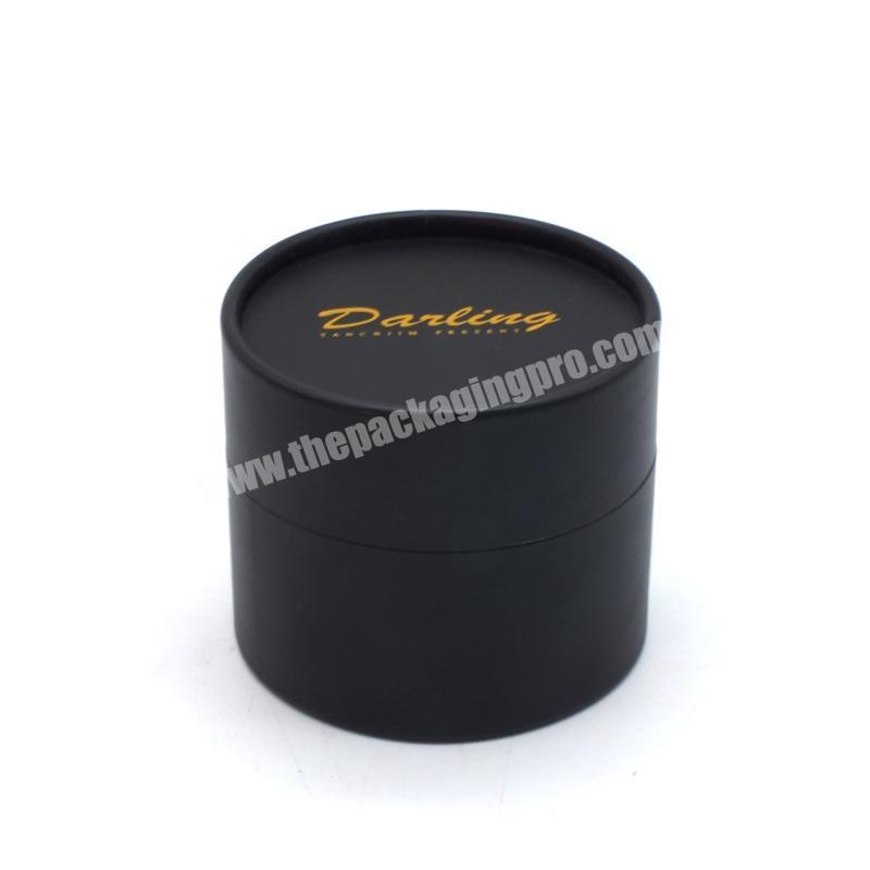Black cylinder tea storage paper box with high quality tea Packaging cardboard tea boxes packaging