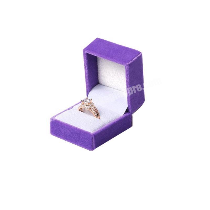 wholesale custom logo  gift box packaging purple velvet multiple jewellery packaging ring boxes