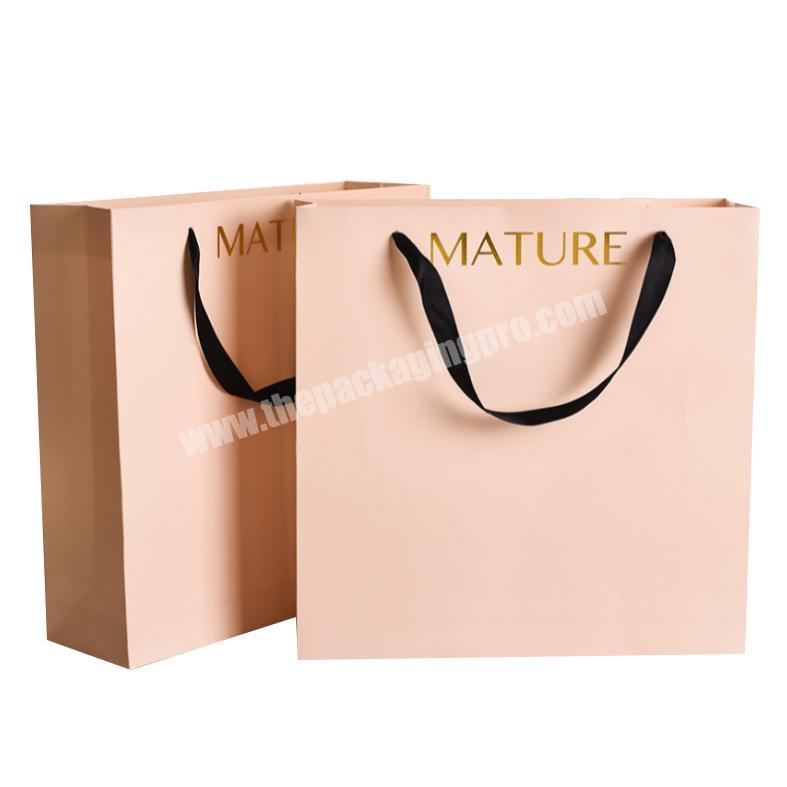 OEM Private Custom Luxury Boutique Gift Bag Packaging Custom Logo Print Shopping Paper Bag With Ribbon Handles Gift Bag