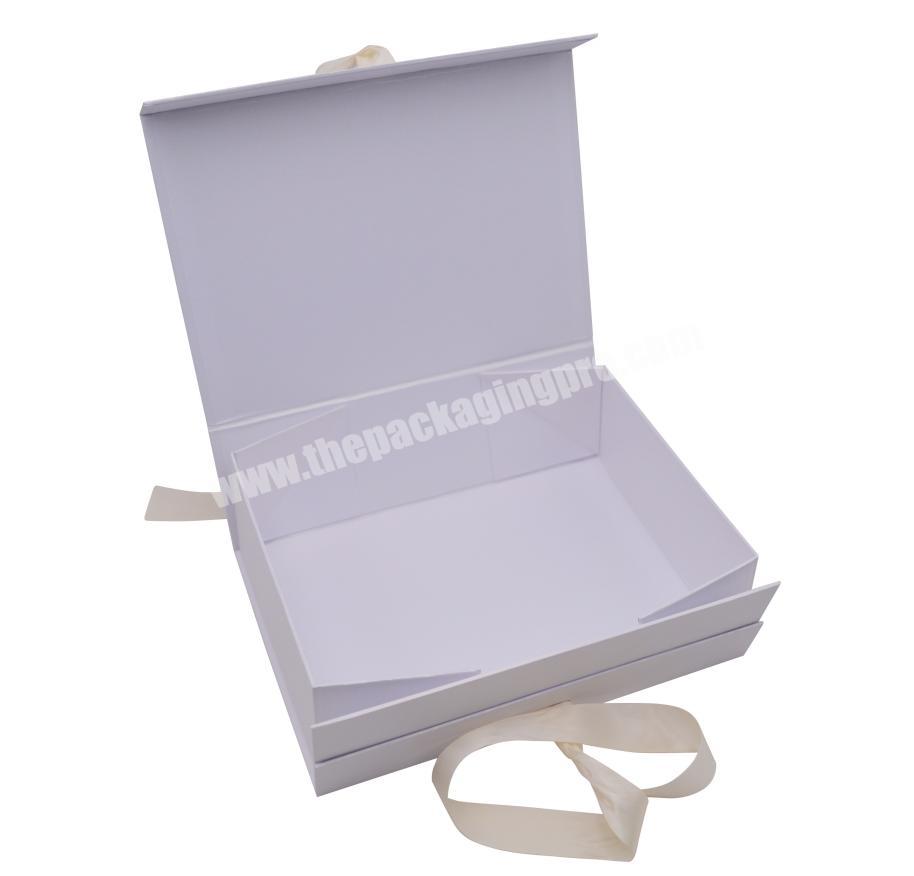 Plain white luxury magnet box magnetic flap gift boxes with magnetic lid