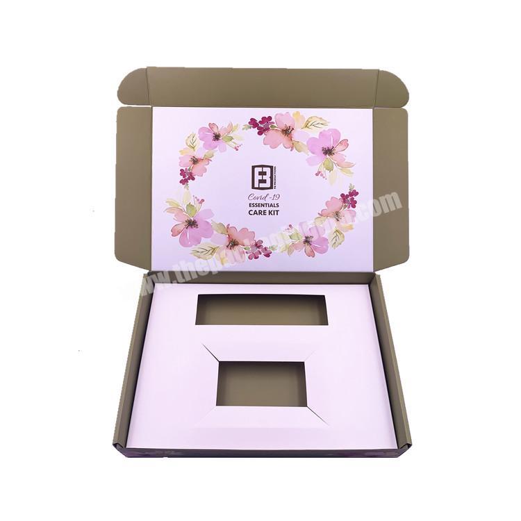 Custom Logo Eco Friendly Corrugated Cardboard With Alcohol Hand Sanitizer Free Gel Shipping Box For Clothes Packaging Mailer Box