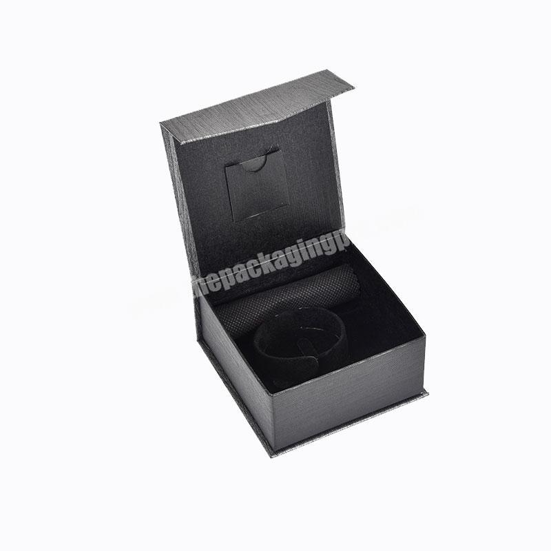 Customise Hot Stamping Logo Black Magnetic PaperJewelry Boxes