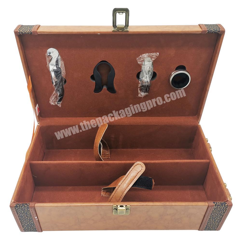 Big Custom Wooden MDF PU Leather Storage Packaging Box With Dividers For Tools