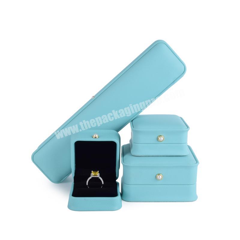 2020 New Arrival Custom Logo Blue Luxury Packaging Leather Jewelry Box