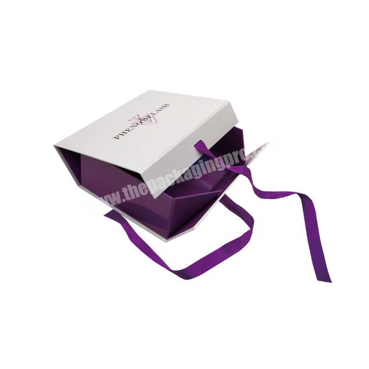 Custom luxury magnetic foldable folding Christmas gift box paper packaging boxes with ribbon for makeup