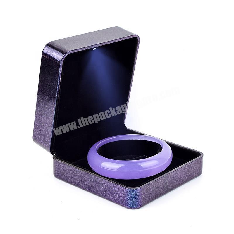 luxury led light custom logo printed wedding durable plastic durable modern jewellery ring box storage