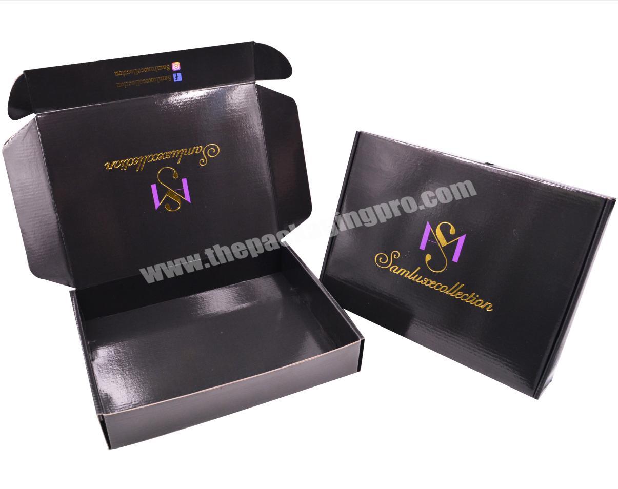 Black custom made printed logo shipping boxes packing shoe box