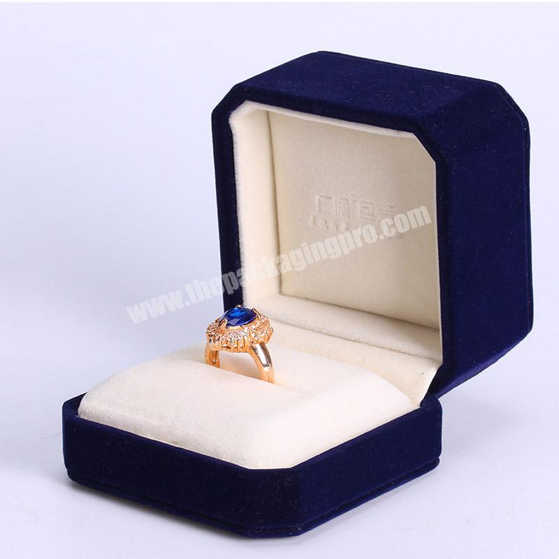 Romantic Elegant Bule Wholesale Custom Velvet Jewelry Boxes