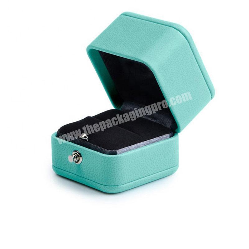 Brand New Blue PU Leather Material Wedding Ring Box Jewelry Necklace Packaging
