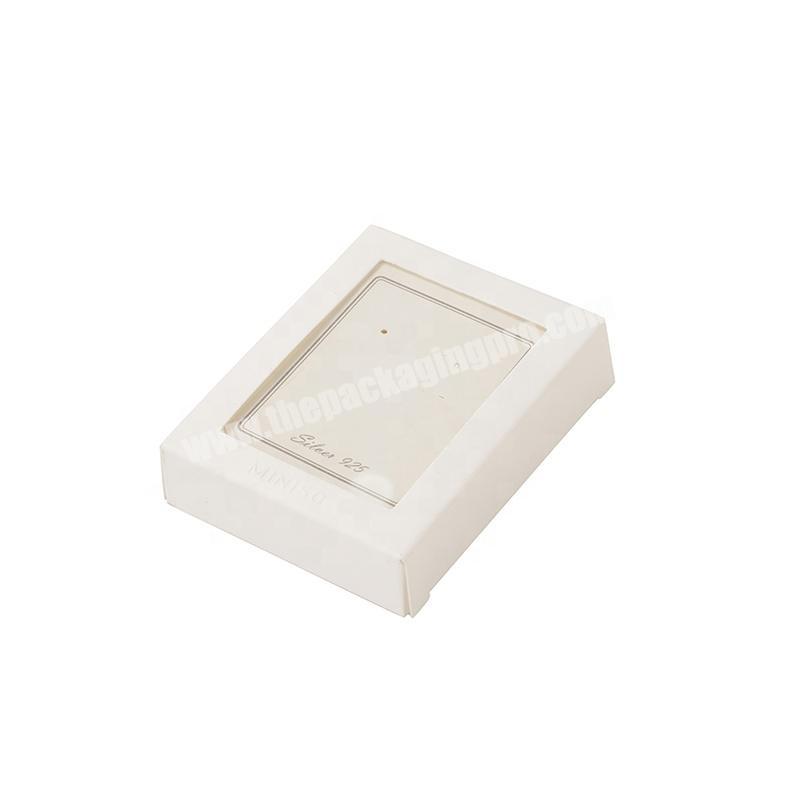 New white cute lovely paper small jewelry PVC window book-shaped set box for ringnecklacependant packaging