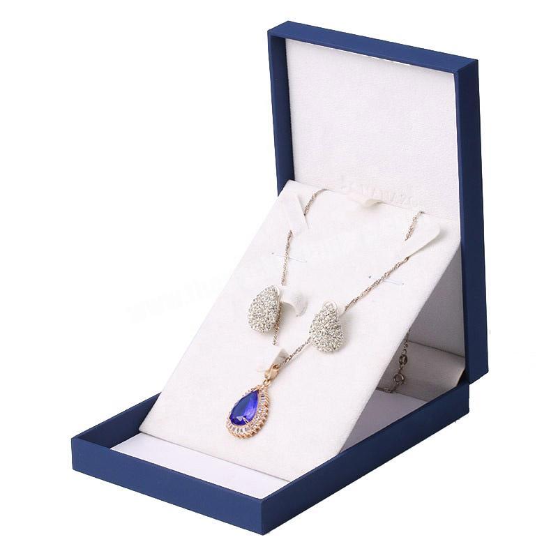 luxury cardboard paper materials hot stamping big necklace earrings gift fine jewelry box