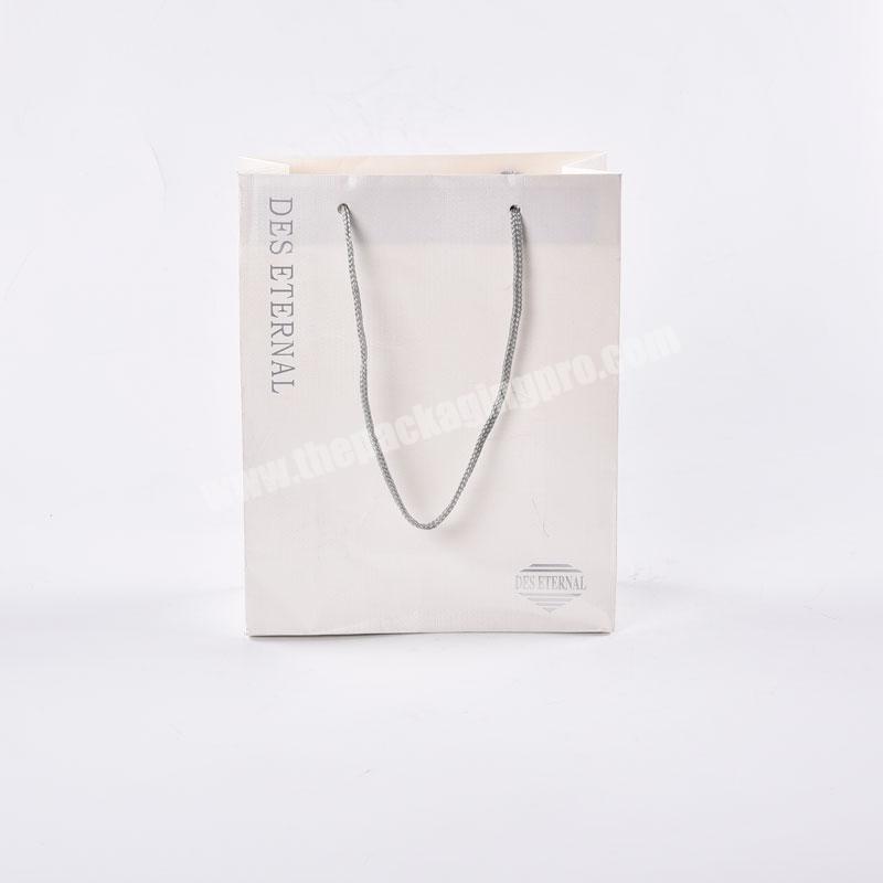 factory supply white paper jewelry packaging bags