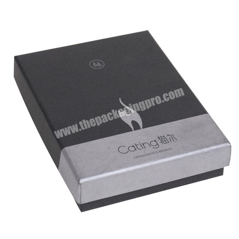 Custom matte black cardboard package gift box with customized logo jewelry box