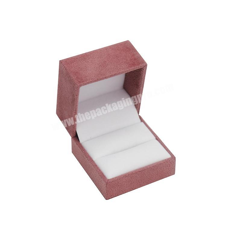 Luxury square shape jewellery gift packaging pink ring jewelry box velvet