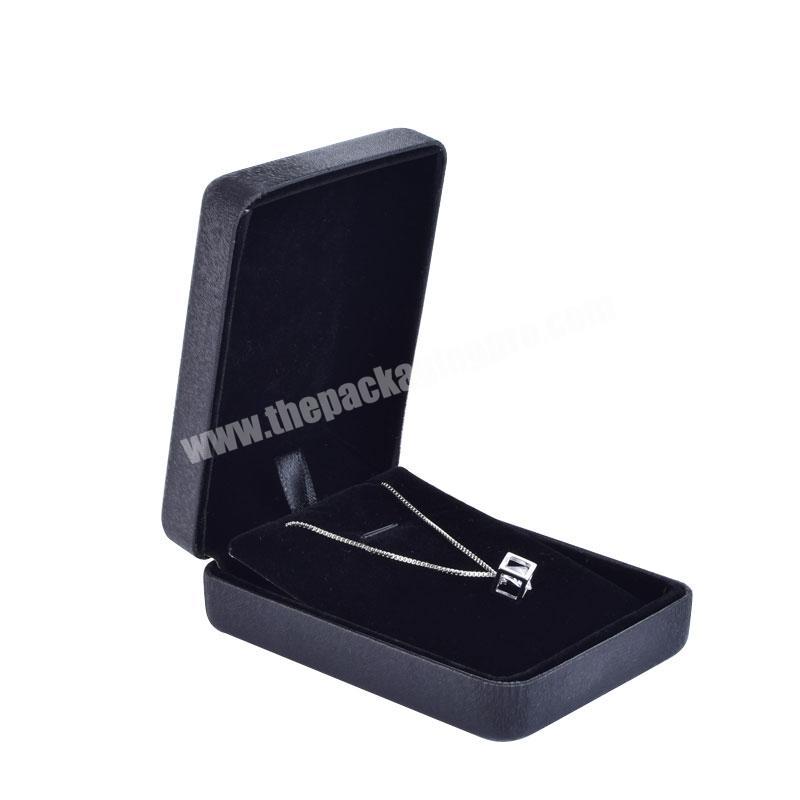 Factory Supply Customize High End Necklace Black Leatherette Jewelry Box